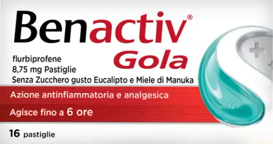 Benactiv Gola pastiglie senza zucchero gusto Eucalipto e Miele di Manuka