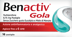 Benactiv Gola pastiglie senza zucchero gusto Eucalipto e Miele di Manuka 
