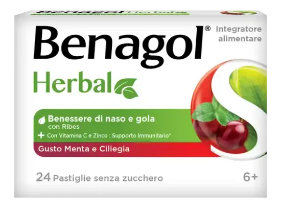 Benagol Herbal pastiglie gusto Menta e Ciliegia