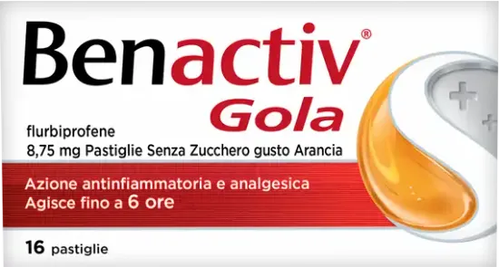 Benactiv Gola pastiglie senza zucchero gusto Arancia